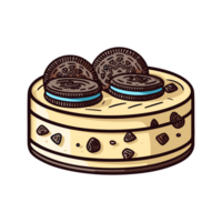 oreo cheesecake klämma konst illustration. transparent bakgrund. generativ ai png