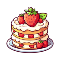 fraise shortcake agrafe art illustration. transparent arrière-plan. génératif ai png