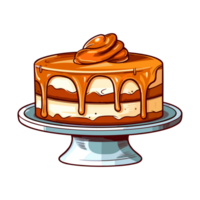 salé caramel gâteau agrafe art illustration. transparent arrière-plan. génératif ai png