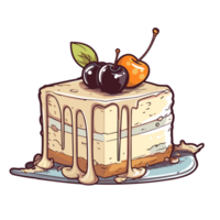 vanilla bean cake clip art illustration. Transparent backgrund. Generative Ai png