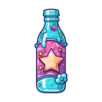 funkelnd Wasser Aufkleber cool Farben kawaii Clip Kunst Illustration. transparent Hintergrund. generativ ai png