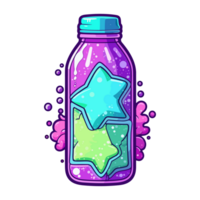 funkelnd Wasser Aufkleber cool Farben kawaii Clip Kunst Illustration. transparent Hintergrund. generativ ai png