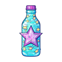 funkelnd Wasser Aufkleber cool Farben kawaii Clip Kunst Illustration. transparent Hintergrund. generativ ai png