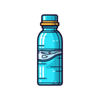 water bottle clip art illustration. Transparent background. Generative Ai png