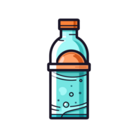 water bottle clip art illustration. Transparent background. Generative Ai png