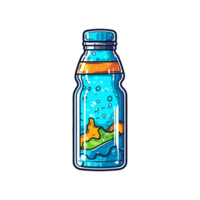 water bottle clip art illustration. Transparent background. Generative Ai png