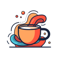 coffee mug vector illustration-01. Transparent background. Generative Ai png