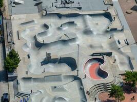 Aerial view of the skate park in Malmo, Western Harbour district. photo