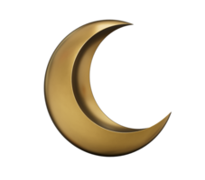 Gold Kupfer Halbmond Mond 3d Rendern png