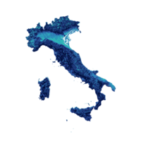 mapa topográfico de italia mapa de relieve sombreado espectral de tinte de elevación italiano hipsométrico ilustración 3d png