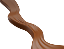 onda di cioccolato bella, elegante spruzzata di cioccolato illustrazione 3d png