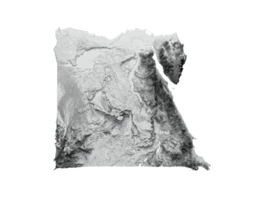 Egypt Map Shaded relief map 3d illustration png