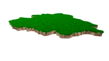 andorra karte boden land geologie querschnitt mit grünem gras und felsen bodentextur 3d illustration png