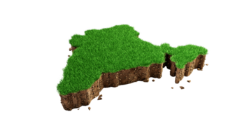 india land gras en grond textuur kaart 3d illustratie png