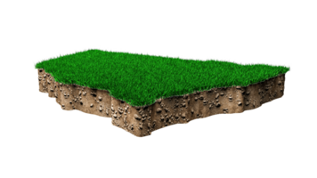 Nieuw Zuid-Wales kaart bodem land geologie dwarsdoorsnede met groen gras en rotsgrond textuur 3d illustratie png