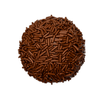chocola bestrooi gecoat chocola bal. heerlijk snoep . 3d illustratie png