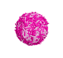 Pink sprinkles coated Vanilla ball. Delicious candy. 3d illustration png