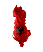 Albanien Karte Flagge schattiert Linderung Farbe Höhe Karte 3d Illustration png