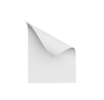 Bent empty paper sheet. empty paper Mockup A4 format paper with shadows 3d Illustration png