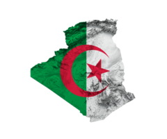 Algeria Map Flag Shaded relief Color Height map 3d illustration png