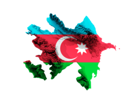 azerbaiyán mapa sombreado alivio color altura mapa 3d ilustración png