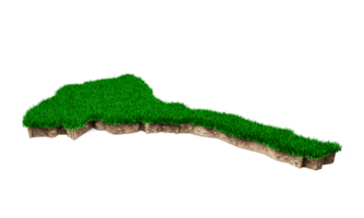 eritrea mapa suelo tierra geología sección transversal con hierba verde ilustración 3d png