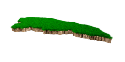 honduras mapeia solo geologia terra seção transversal com grama verde e textura de solo rochoso ilustração 3d png