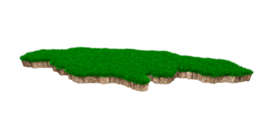 jamaica mapa suelo tierra geología sección transversal con hierba verde y roca suelo textura 3d ilustración png