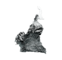 illustrazione 3d della mappa in rilievo ombreggiata della mappa del camerun png