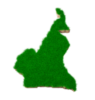 kamerun karte boden land geologie querschnitt mit grünem gras 3d illustration png