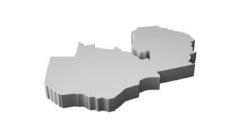 Zambia 3d mapa geografía cartografía y topología 3d ilustración png