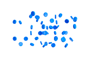 bleu Plastique polymère granules 3d illustration png