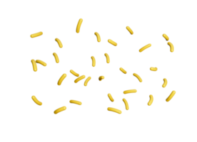 Yellow sprinkles, granules and texture 3d illustration png