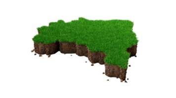 Brazil Map Grass and ground texture 3d illustration png