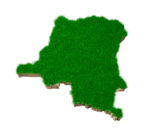 carte du congo coupe transversale de la géologie des sols avec de l'herbe verte et de la texture du sol rocheux illustration 3d png