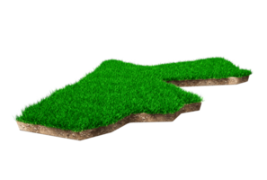 Jordanië kaart bodem land geologie dwarsdoorsnede met groen gras 3d illustratie png