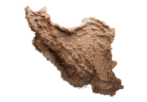 irán mapa mapa en relieve de irán ilustración 3d png