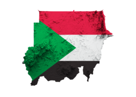 Sudan carta geografica Sudan bandiera ombroso sollievo colore altezza carta geografica 3d illustrazione png