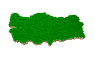 Turkey Map soil land geology cross section with green grass and Rock ground texture 3d illustration png