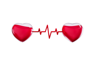 världsblodgivardagen, 14 juni, blod överförs från ett hjärta till ett annat hjärta koncept 3d illustration png