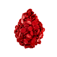 Drop of Red Blood Cells 3D Illustration png