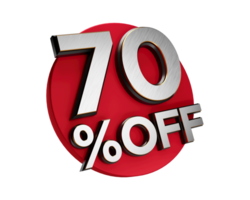 70 Percent off 3d Sign Special Offer 70 Percent Discount Tag flash, Sale Up to Seventy Percent Off, big offer, Sale, Offer Label, Sticker, Banner, Advertising, offer Icon flasher 3d illustration png