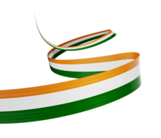 3d flagga av Indien 3d vinka band flagga isolerat, 3d illustration png