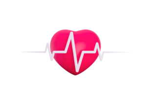 Heartbeat or cardiogram medical 3D illustration png