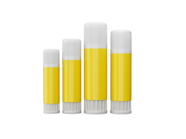 yellow glue sticks Set all Sizes Blank Mockup 3d illustration png