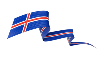 3d drapeau de Islande 3d ondulé brillant Islande ruban isolé 3d illustration png