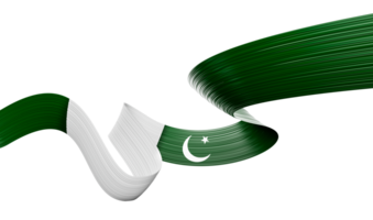 3d bandiera di Pakistan 3d ondulato brillante Pakistan nastro isolato 3d illustrazione png