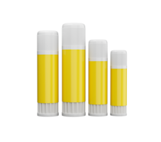 yellow glue sticks Set all Sizes Blank Mockup 3d illustration png