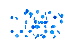 azul plástico polímero grânulos 3d ilustração png