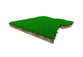 carte de l'égypte coupe transversale de la géologie des sols avec de l'herbe verte et de la texture du sol rocheux illustration 3d png